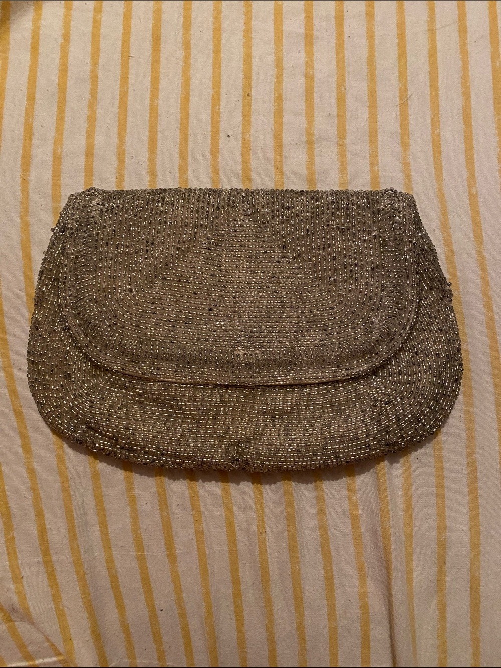Vintage Silver Beaded Clutch